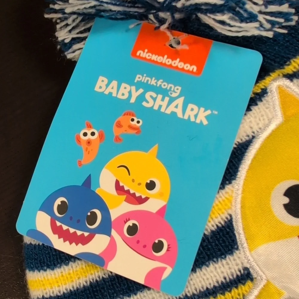 Nickelodeon Baby Shark Pom Hat and Glove Set Toddler OS